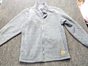 Vintage Field & Stream Grey Fleece Jacket Full Zip Collar USA Sz XXL